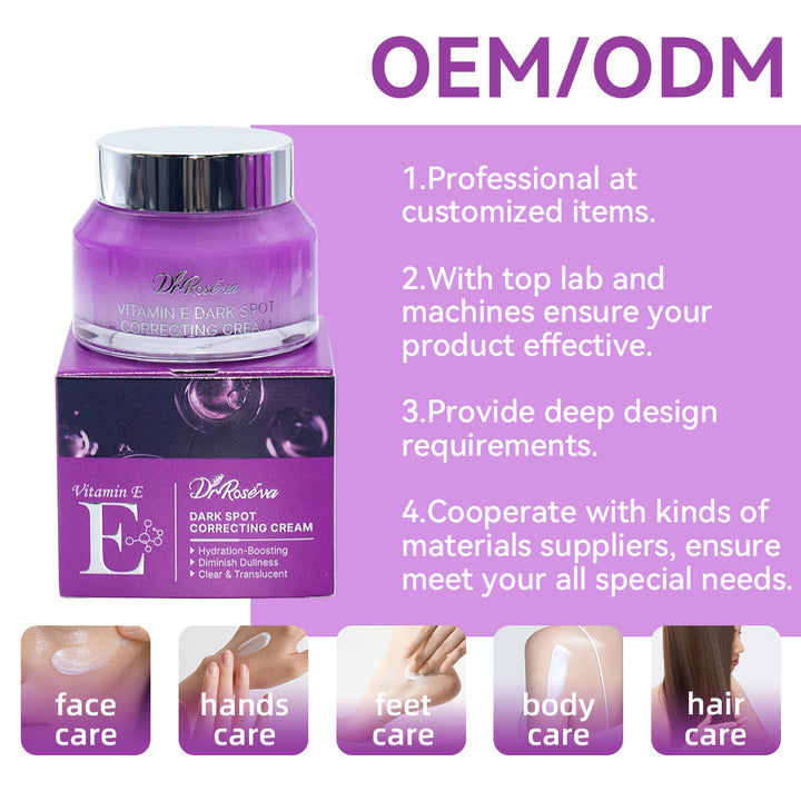 DR.ROSEVA Private Label Brightening Vitamin E Dark Spot Corrector Face Cream Dark Spots Skin Remover Whitening Correcting