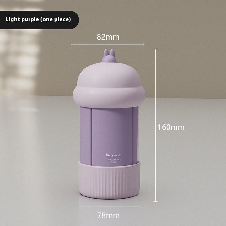 Portable washing and care packaging extrusion type packaging bottle