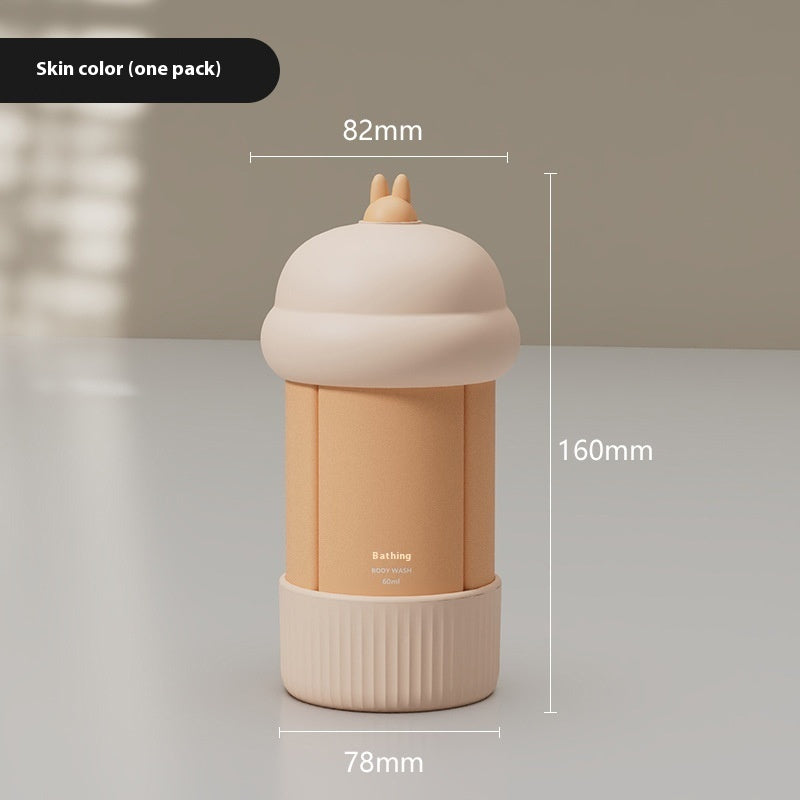 Portable washing and care packaging extrusion type packaging bottle