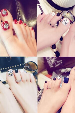Pro Artificial Acrylic Toe Nails 24pcs Patch
