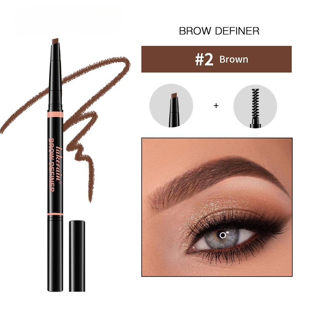 Waterproof And Sweat-proof Distinct Look Three-dimensional Line Carving Triangle Eyebrow Pencil - Image 6