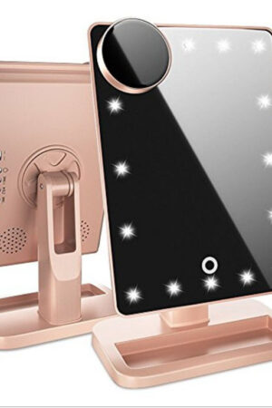 Touch Screen Makeup Mirror With 20 LED Light Bluetooth Music Speaker 10X Magnifying Mirrors Lights