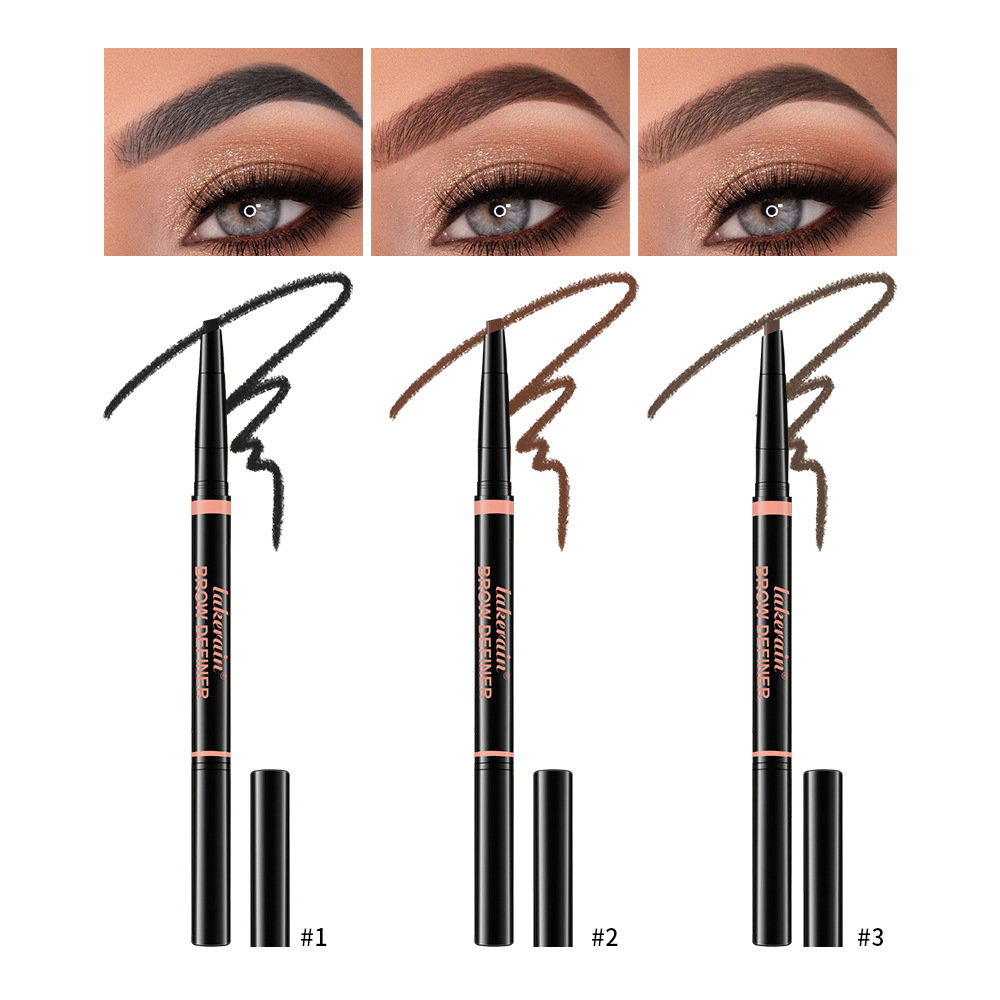 Waterproof And Sweat-proof Distinct Look Three-dimensional Line Carving Triangle Eyebrow Pencil - Image 5
