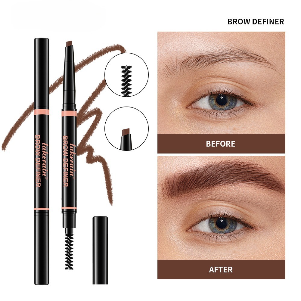 Waterproof And Sweat-proof Distinct Look Three-dimensional Line Carving Triangle Eyebrow Pencil - Image 3